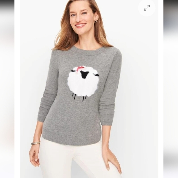 Talbots Christmas Sheep Lambswool Blend Sweater - Picture 1 of 6